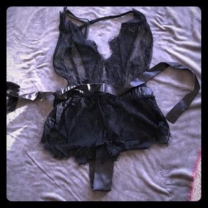 Black lace one piece
